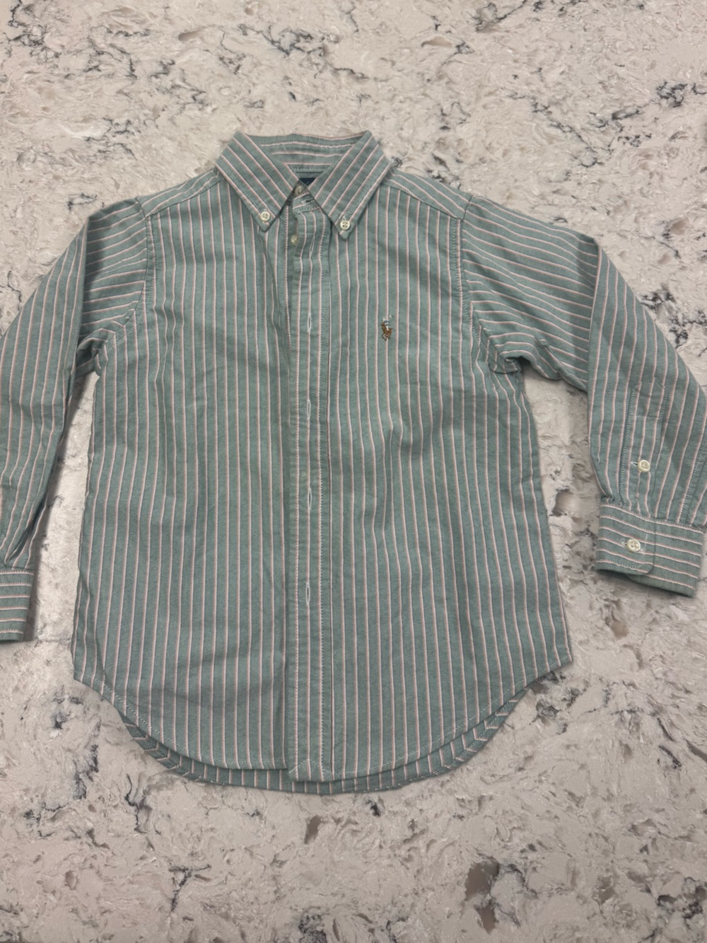 Polo by Ralph Lauren Seafoam Green & White Striped Button-Down Shirt